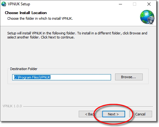 Location – Setup VPNUK