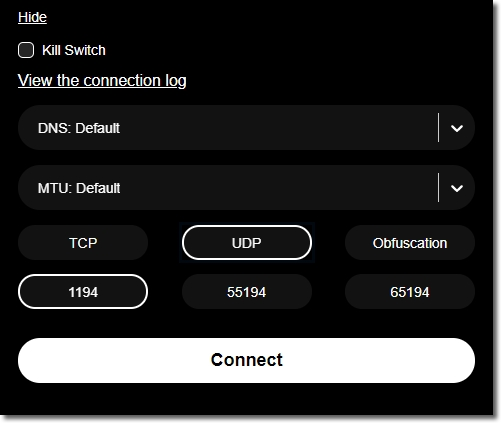 Optional Settings – VPNUK
