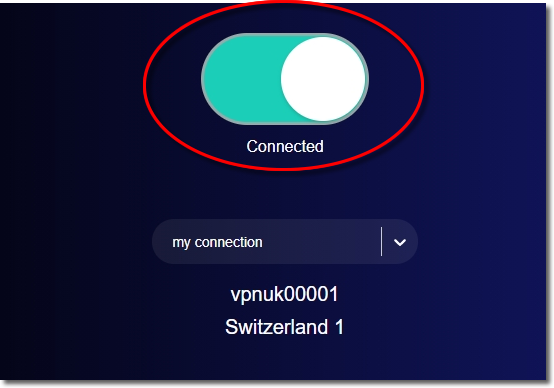 Connection Toggle – VPNUK