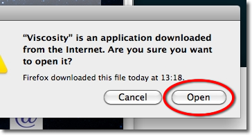 Confirm opening Viscosity