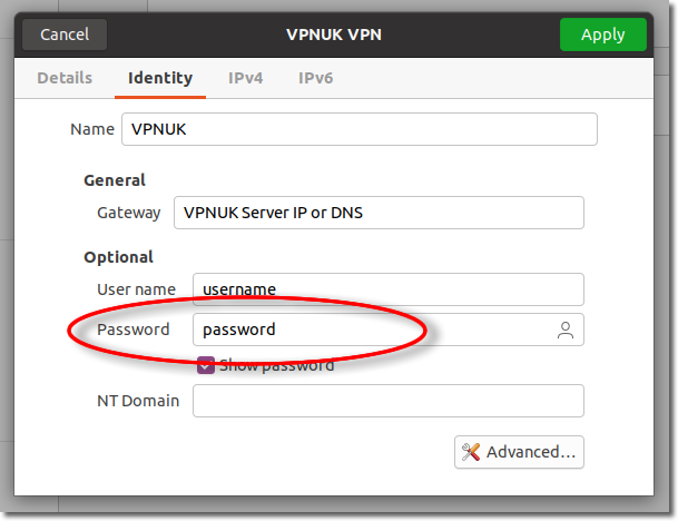 VPNUK Setup Tutorials Ubuntu 20.04 - PPTP VPN