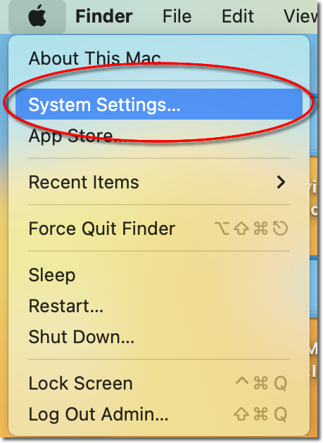Open System Settings — macOS Ventura L2TP VPN