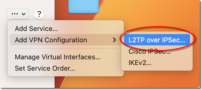 Add VPN Configuration – L2TP over IPSec